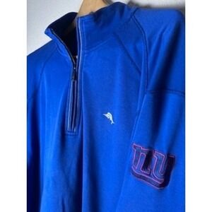 Tommy Bahama New York Giants NFL 1/4 Zip Pullover Shirt Mens XL  *stained*‎